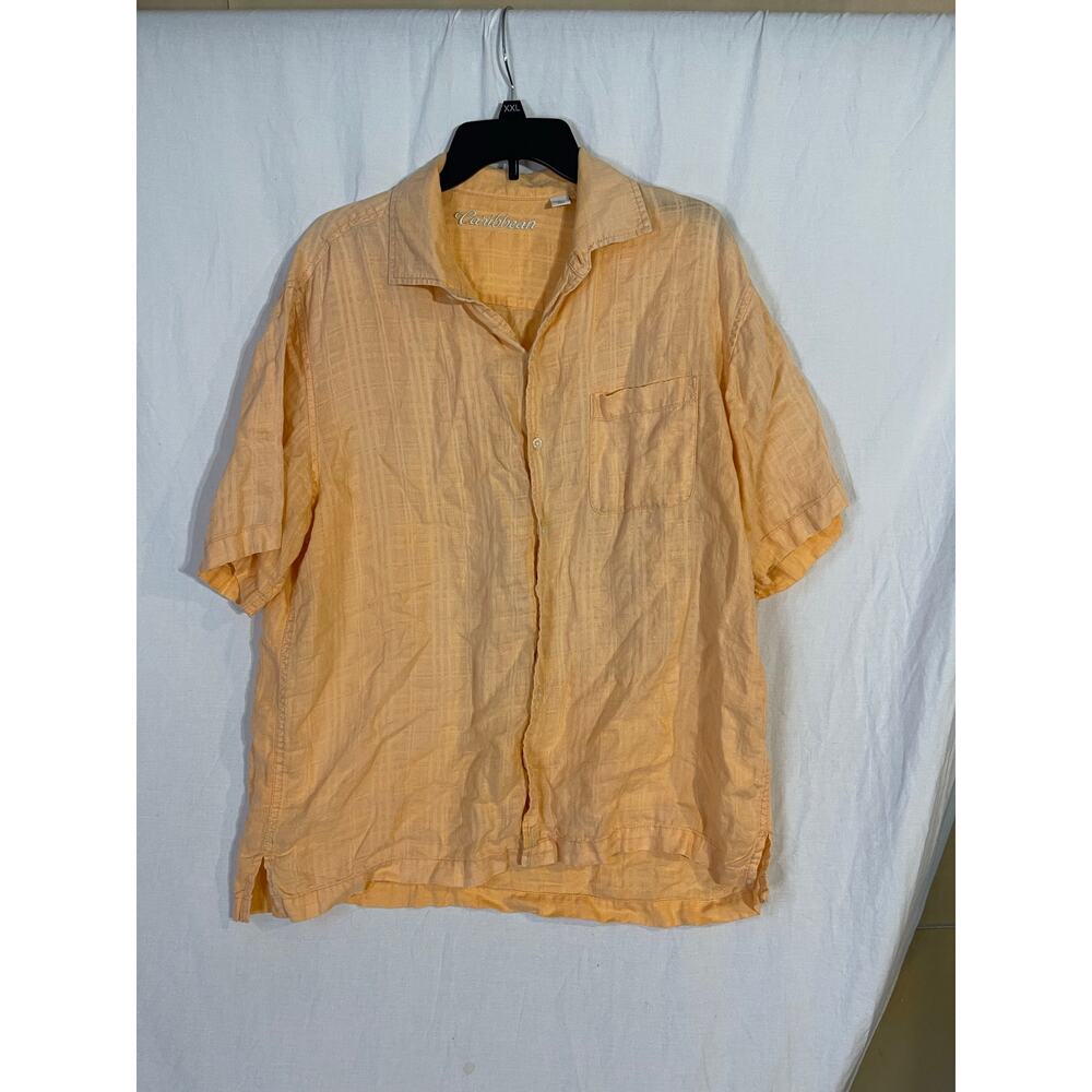 Caribbean mens large peach shirt